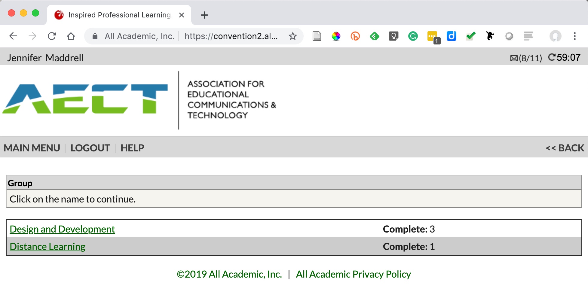 AECT convention reviews are completed